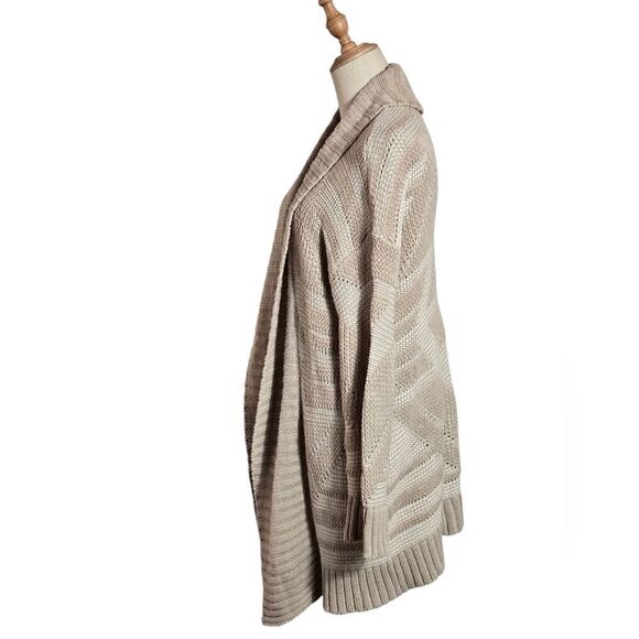 Aerie Tan Midi Shawl Collar Cardigan Sweater - Picture 5 of 7